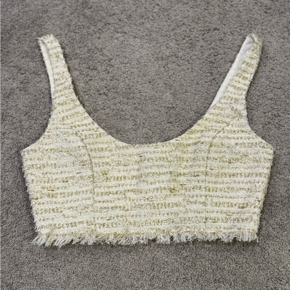 Elegant Cream Textured Women's Top